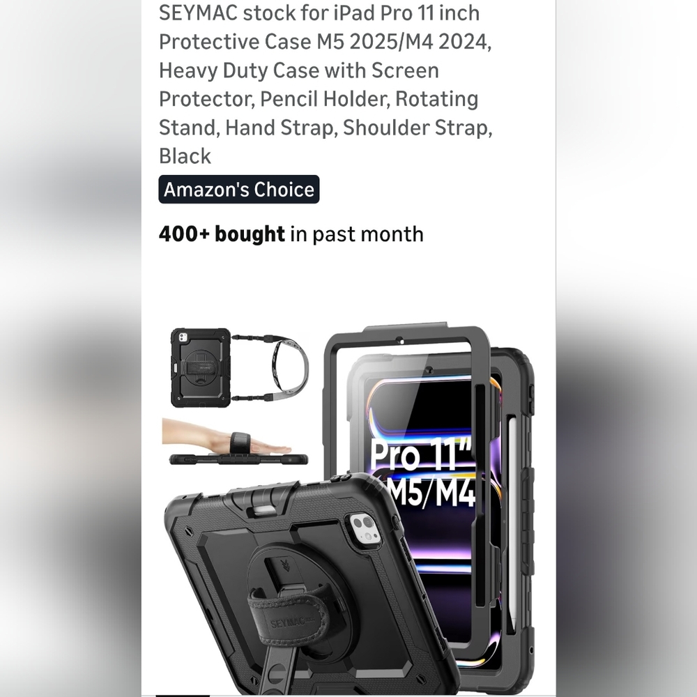 Black Protective Case for iPad Pro 11 inch
